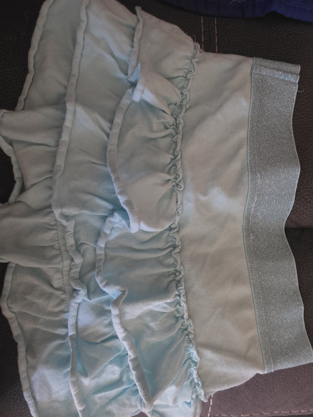 Kids Light Blue Ruffle Skirt with Shimmery Waistband